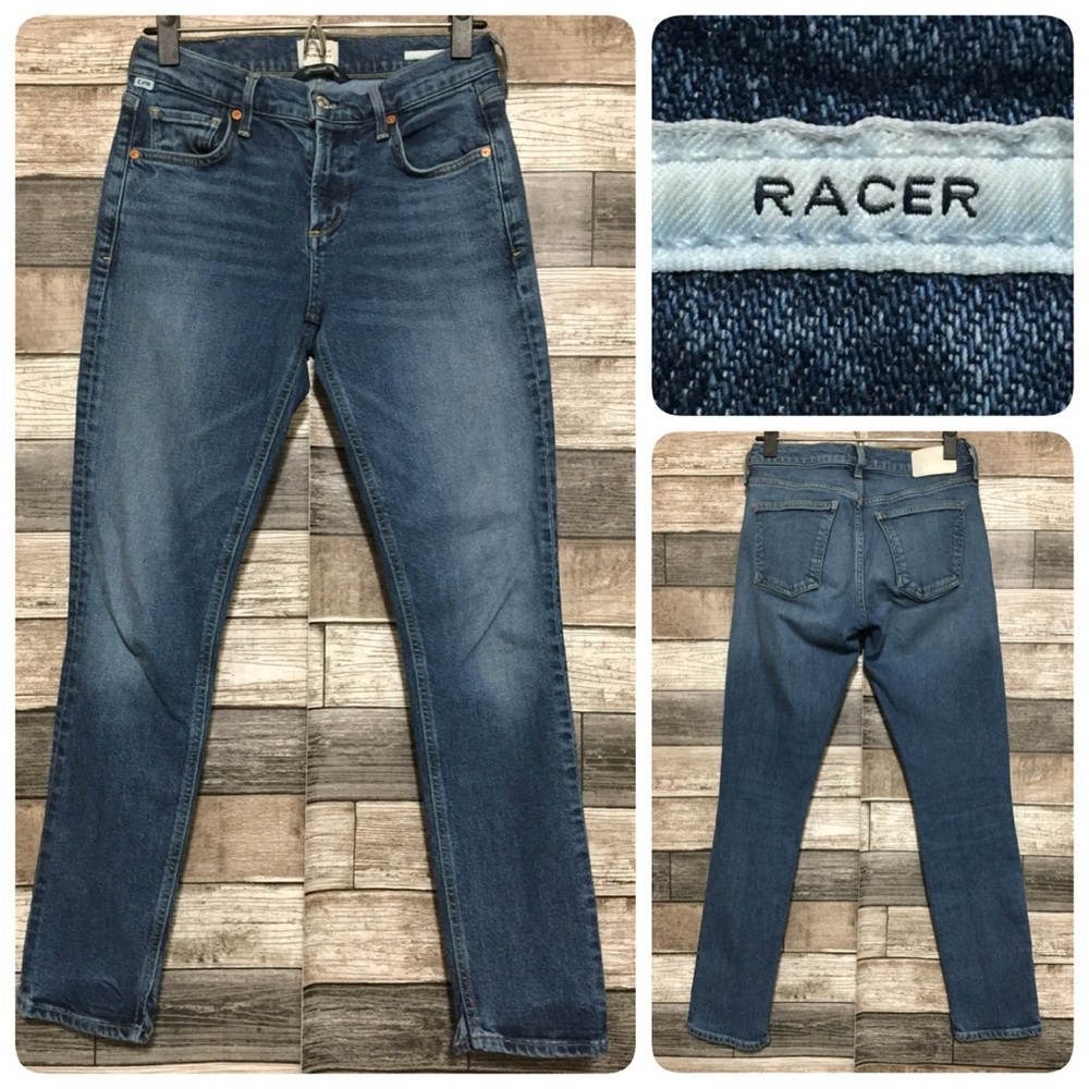 Citizens Of Humanity Racer Jeans Women’s 24 Blue (Inseam 28) Slit Hem